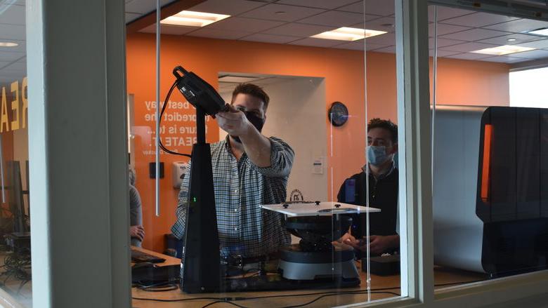 A 3D scanner in the Penn State DuBois Idea Lab.